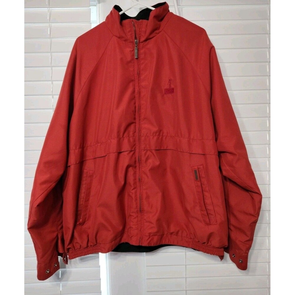 Tehama Mens Jacket Coat Windbreaker XLarge Rust Color Full Zip Cell Pocket